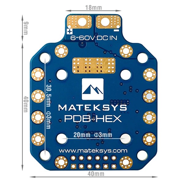 Mateksys Matek Systems PDB-HEX PDB HEX 12s 6~60V 5A Regulator Current Sense FC Multirotor FPV Racing Long Range